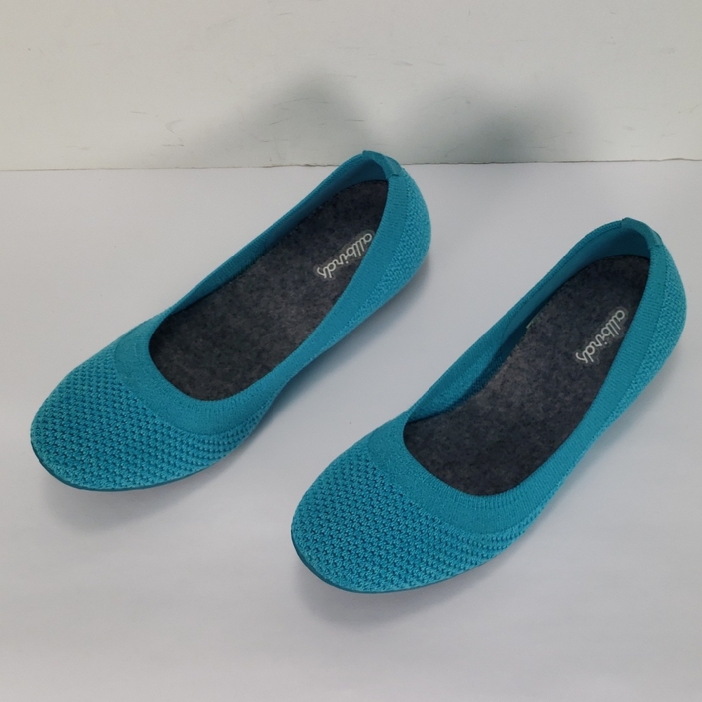 ALLBIRDS TB TREE BREEZERS TURQUOISE KNIT BALLET FLATS SHOES WOMEN'S 7